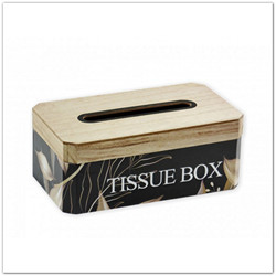 Fa papírzsebkendő-tartó doboz, Tissue Box 24x14x9cm