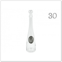 Fémcímkés pálinkás palack 30. felirattal - 0,5L, 30. születésnapra