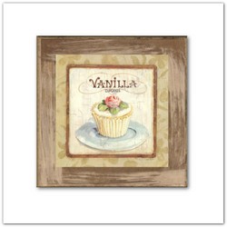 Vanilla cupcake fa táblakép - vanília, 20x20cm