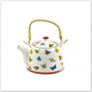 Lepke mintás porcelán teáskanna