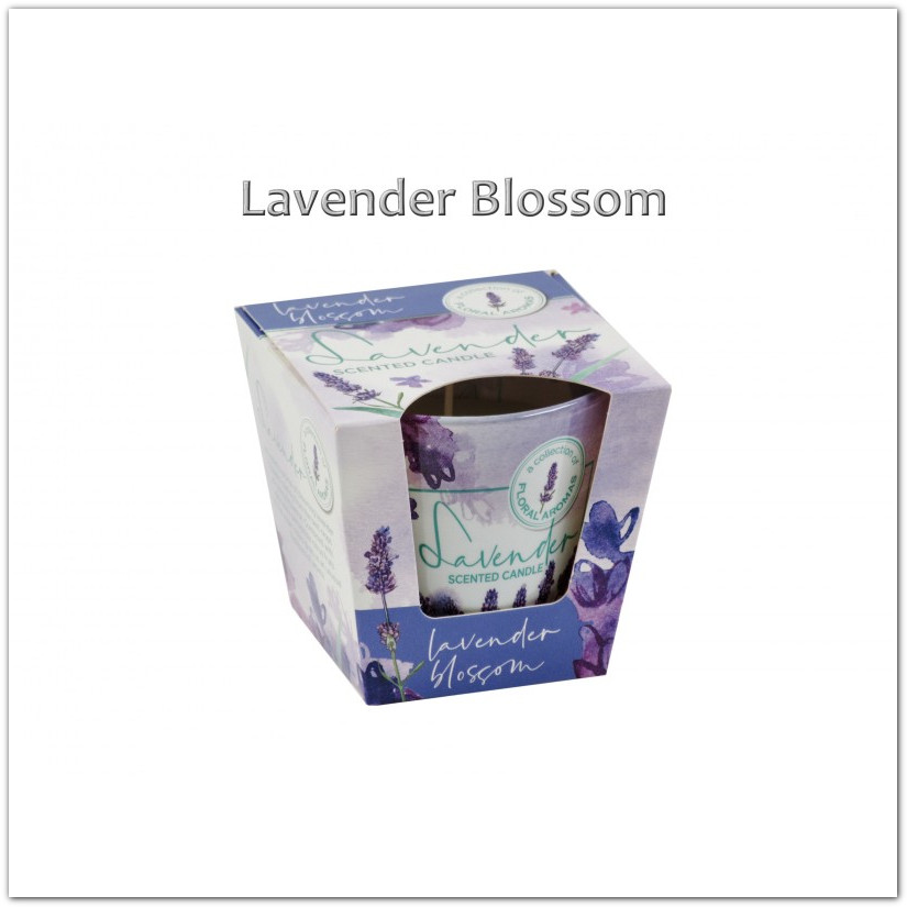 Levendula illatú illatgyertya üvegpohárban - Lavender Blossom