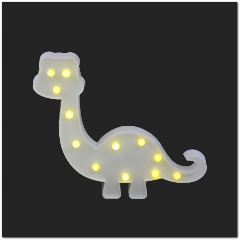Fali 12 ledes világító dínó, világító dinoszauruszos dekoráció, 22cm