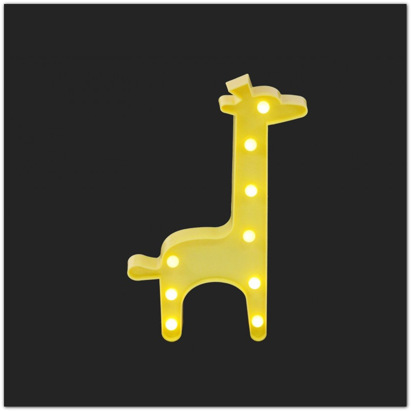 Fali 9 ledes világító zsiráf, világító állatos, zsiráfos dekoráció, 30cm