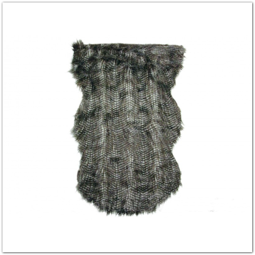 Szőrös-cirmos puha kisméretű dísz-szőnyeg, 90cm, sötétbarna