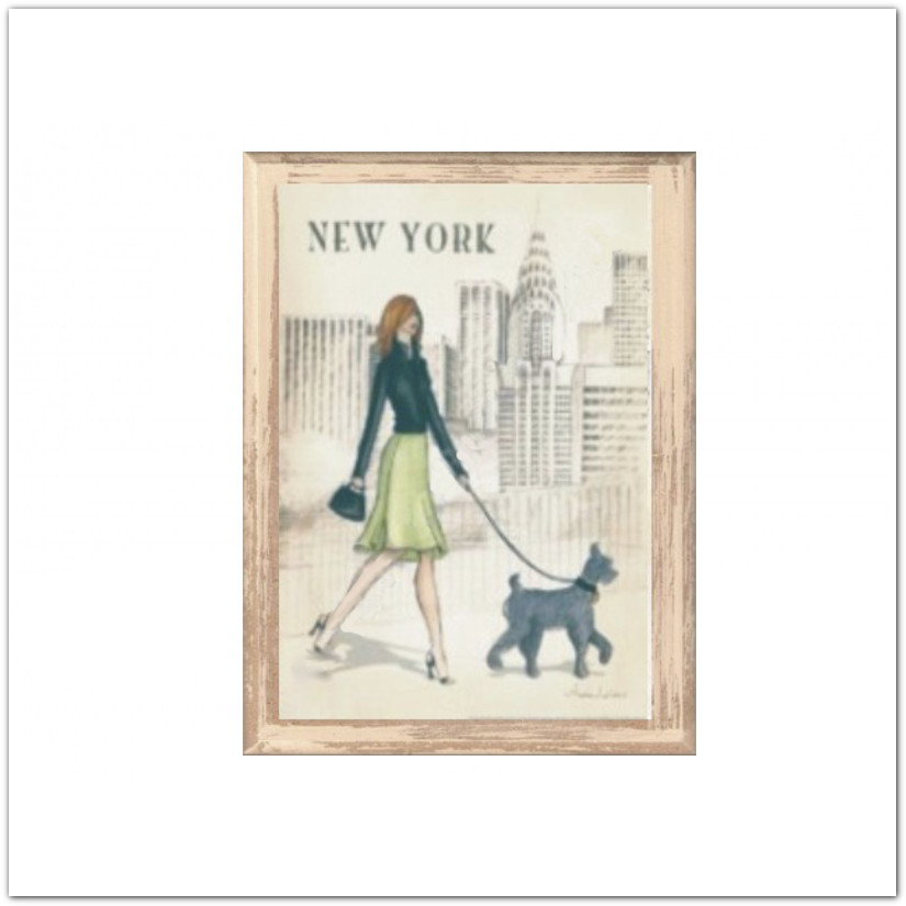 Városok vintage táblakép - New York, 15x20cm