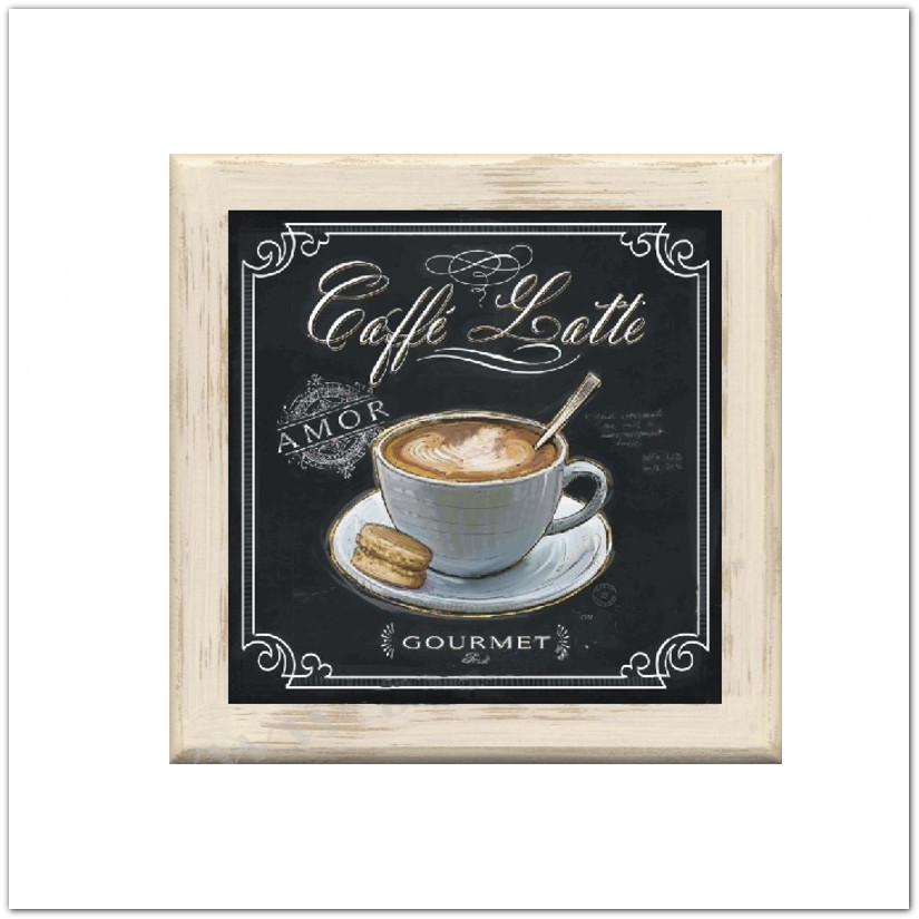 Capuccino-s táblakép, falikép konyhába, kávézóba: Caffe Latte, Gormet feliratos