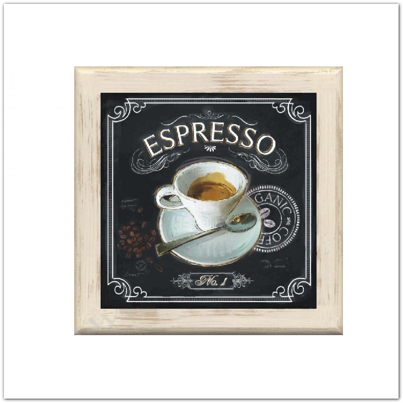 Kávés táblakép, falikép konyhába, kávézóba: Espresso feliratos