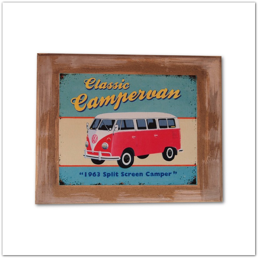 Veterán, retro VW lakóautó táblakép - Classic Campervan