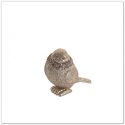 Aranyszínű madárka figura - kismadaras szobor, 7cm