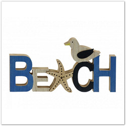 Beach felirat sirállyal, 24 cm. Beach kollekció