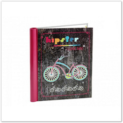 Biciklis öntapadós fényképalbum 20 lappal, 40 db 21x28 cm-es oldallal - hipster