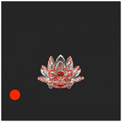 Piros lótusz kristály, 8x5cm