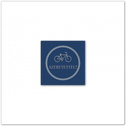 Biciklis képeslap borítékkal - 10 cm 