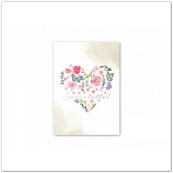 Szíves szerelmes képeslap borítékkal - 11x15,5 cm 