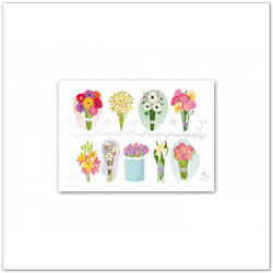 Virágos képeslap borítékkal - 11x15,5 cm 
