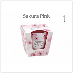 Illatgyertya üvegpohárban - Sakura Pink