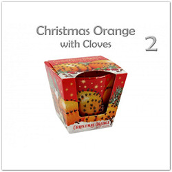 Illatgyertya üvegpohárban - Christmas Orange with Cloves
