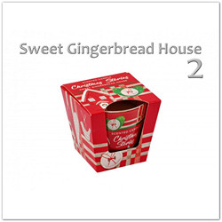 Illatgyertya üvegpohárban - Sweet Gingerbread House