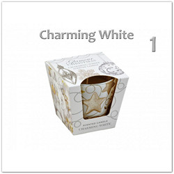 Illatgyertya üvegpohárban - Charming White