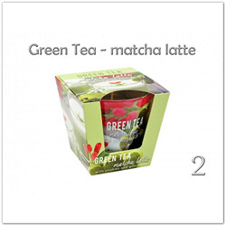 Illatgyertya üvegpohárban - Green Tea - matcha latte