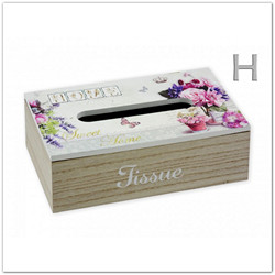 Fa papírzsebkendő-tartó doboz, Home - 25 cm