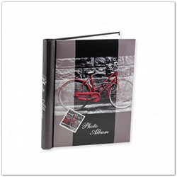 Öntapadós, spirálos fényképalbum 20db 21x28cm-es lappal, 40 oldallal - vörös biciklis