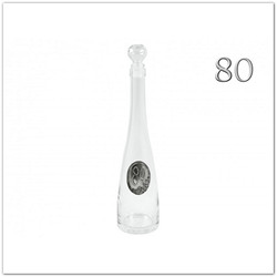Fémcímkés pálinkás palack 80. felirattal - 0,5L, 80. születésnapra