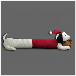 Mikulássapkás kutyás huzatfogó - 84 cm