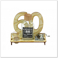 Pálinkás zenélő szett 60. születésnapra - verkli, palack, pohár