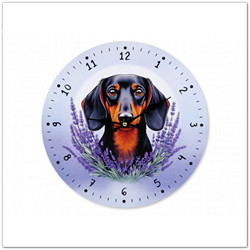 Kutyás falióra - 28 cm - tacskós