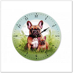 Kutyás falióra - 28 cm - bulldog