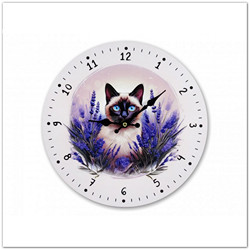 Cicás falióra - 28 cm - levendulás