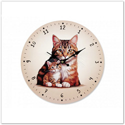 Cicás falióra - 28 cm - cirmos macska