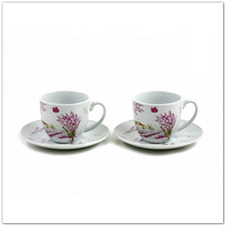 Levendulás kávés csésze szett 2db