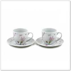 Levendulás kávés csésze szett 2db