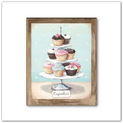 Cupcake muffin sütis táblakép, vintage stílus