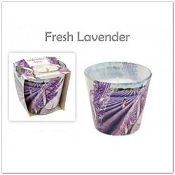 Levendula illatú illatgyertya üvegpohárban - Fresh Lavender