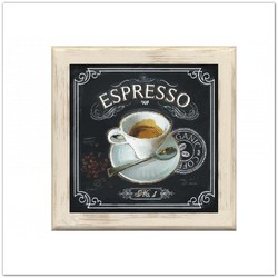 Kávés táblakép, falikép konyhába, kávézóba: Espresso feliratos