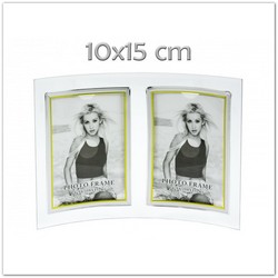 Homorú dupla fényképtartó, 10x15cm-es képhez