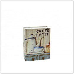 Shabby Chic stílusú fényképalbum, Caffé Latte felirat, 100db 10x15cm-es fotóhoz