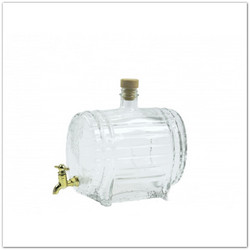 Hordó alakú csapos üveg, 1,5 literes adagolós üveg