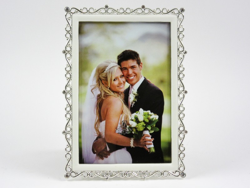 Esküvői fényképtartó strasszkövekkel, 10x15cm-es fotóhoz